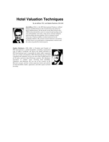 Hotel Valuation Techniques - HVS Home