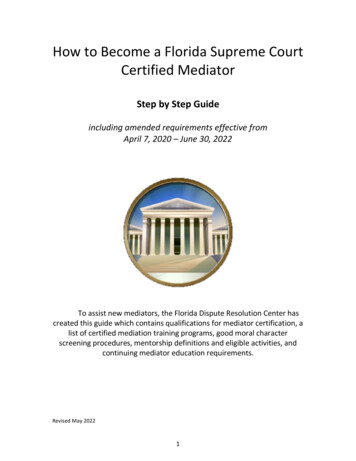 How To Become A Florida Supreme Court Certified Mediator
