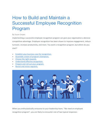 How To Build And Maintain A Successful Employee Recognition Program