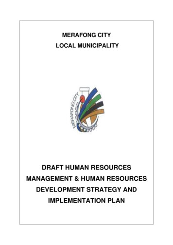 DRAFT HUMAN RESOURCES MANAGEMENT & HUMAN RESOURCES . - Merafong