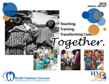 Teaching. Training. Transforming Lives. Together.