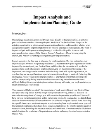 Impact Analysis And ImplementationPlanning Guide