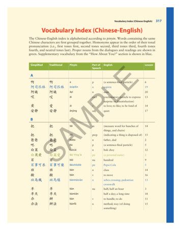 Vocabulary Index (Chinese-English)Contents . - Cheng & Tsui