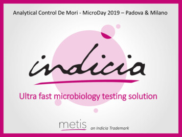 Analytical Control De Mori - MicroDay 2019 Padova & Milano