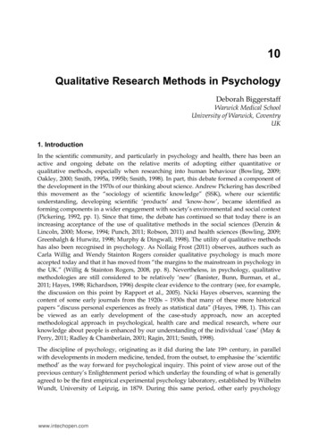 Qualitative Research Methods In Psychology