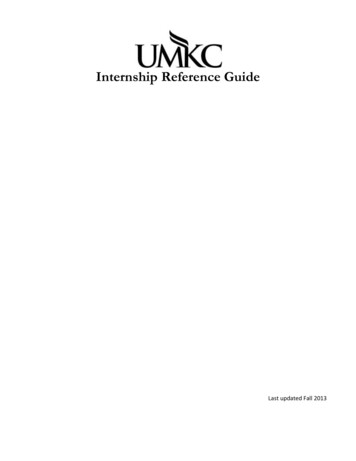 Internship Reference Guide - University Of Missouri-Kansas City