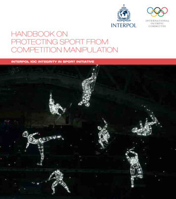 Handbook On Protecting Sport From Competition Manipulation
