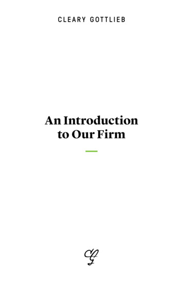An Introduction To Our Firm - Cleary Gottlieb