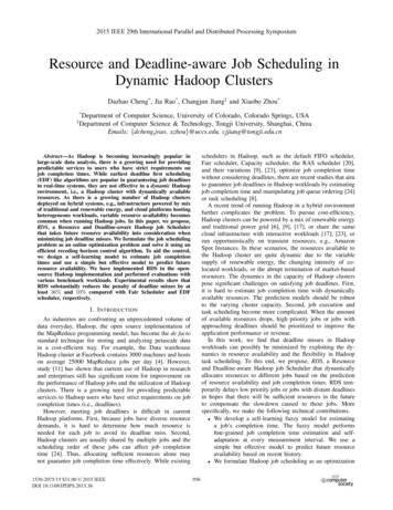 Resource And Deadline-Aware Job Scheduling In Dynamic Hadoop Clusters