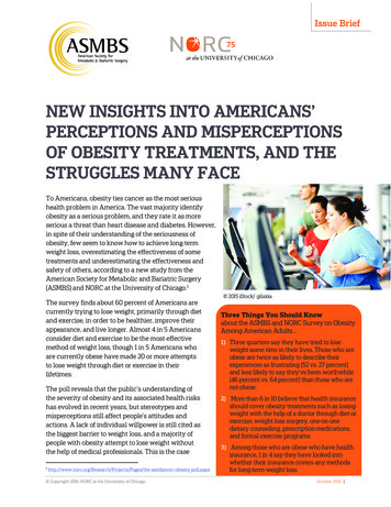 New Insights Into Americans' Perceptions And Misperceptions Of Obesity .