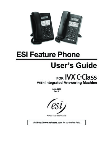 ESI Feature Phone User’s Guide - Wedophones 