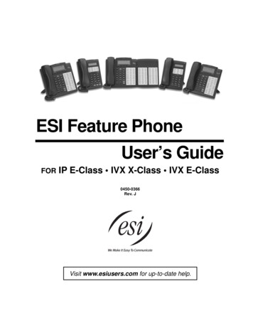 ESI Feature Phone User’s Guide - Tgcommunications 