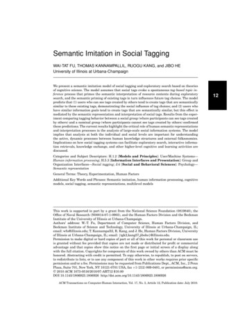 Semantic Imitation In Social Tagging - University Of Illinois Chicago