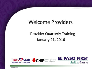 Welcome Providers - El Paso Health