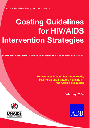 Costing Guidelines For HIV/AIDS Intervention Strategies