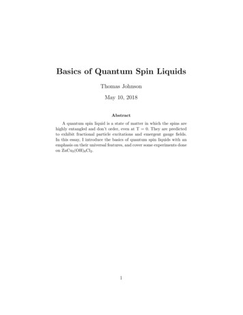 Basics Of Quantum Spin Liquids - University Of Illinois .