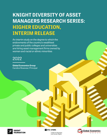 Knight Diversity Of Asset Managers Research Series: Higher Education .