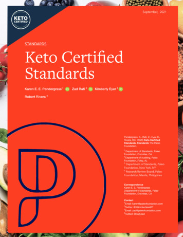 KETO Certified Standards 2021 - Paleo Foundation