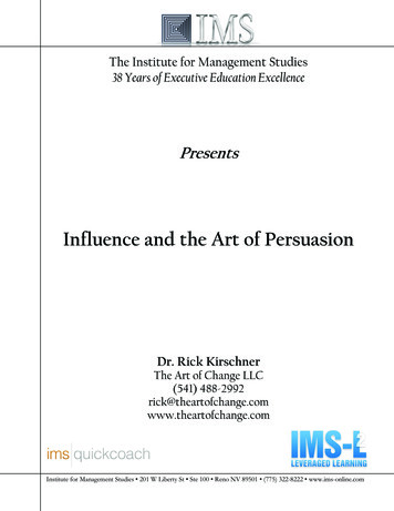 Influence And The Art Of Persuasion
