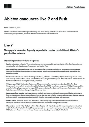 Ableton Announces Live 9 And Push