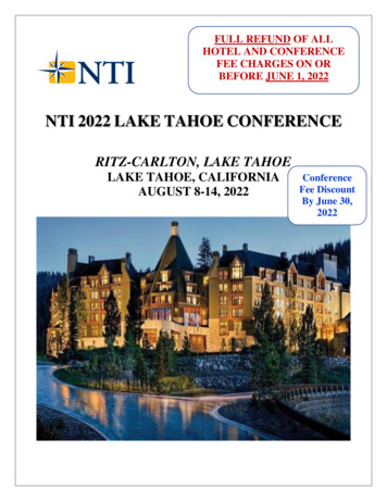 NTI 2022 LAKE TAHOE CONFERENCE - Nticpe 