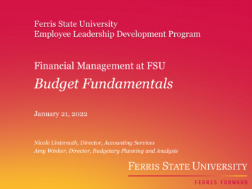 Financial Management At FSU Budget Fundamentals