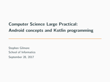 Computer Science Large Practical: Android Concepts 