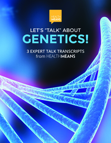 LET’S “TALK” ABOUT GENETICS! - Detox Nutrition