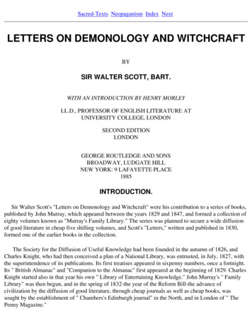 LETTERS ON DEMONOLOGY AND WITCHCRAFT