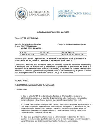 Alcaldia Municipal De San Salvador Ley De Servicio Civil