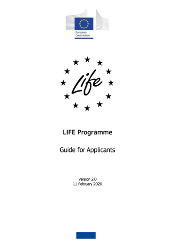 LIFE Programme Guide For Applicants - European Commission