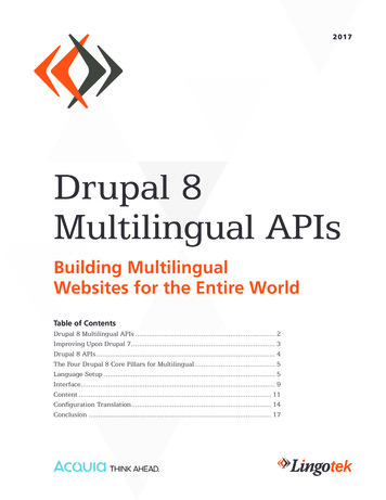Drupal 8 Multilingual APIs - Lingotek
