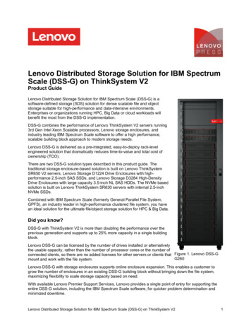 Lenovo Distributed Storage Solution For IBM Spectrum Scale (DSS-G) On .