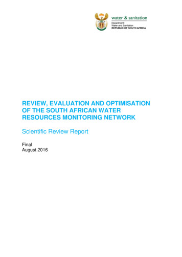 Review, Evaluation And Optimisation Of The South African Water . - Dws