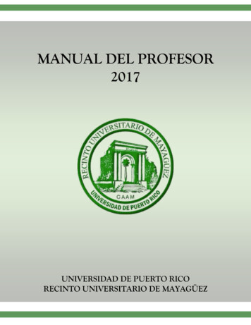 MANUAL DEL PROFESOR 2017 - Recinto Universitario De Mayagüez