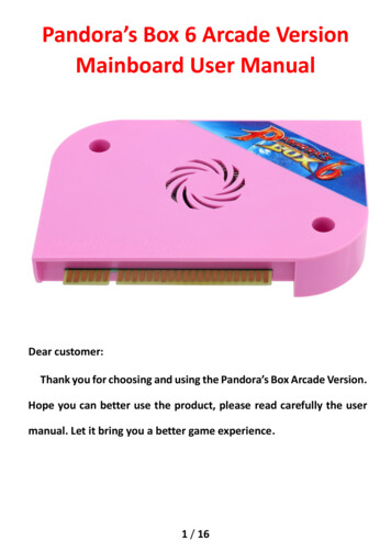 Pandora’s Ox 6 Arcade Version Mainboard User Manual