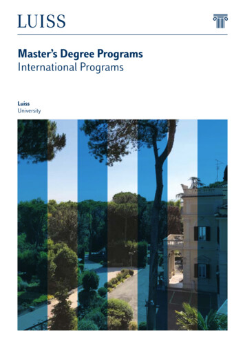Master's Degree Programs International Programs