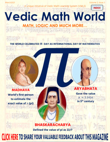 VEDIC MATH WORLD March 2021 A Unique Initiative Of Vedic .