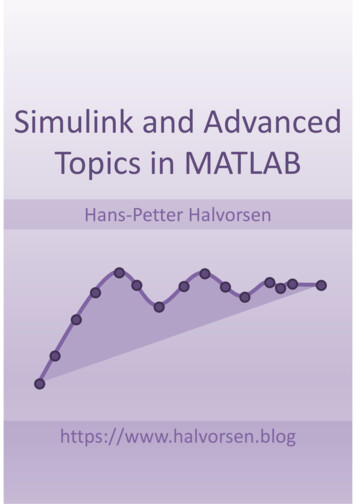 MATLAB Course - Part III: Simulink And Advanced Topics In .