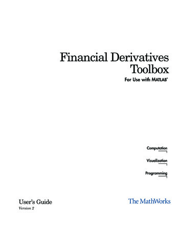 MATLAB Financial Derivatives Toolbox User's Guide