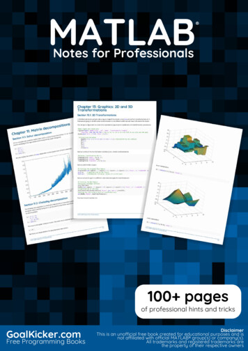 MATLAB Notes For Professionals - Free Programming Books
