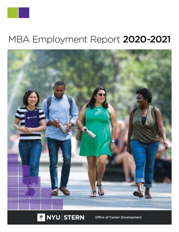 MBA Employment Report 2020-2021 - New York University
