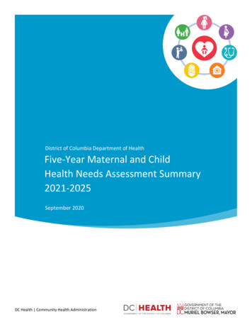 Five-Year Maternal And Child Health Needs Assessment Summary