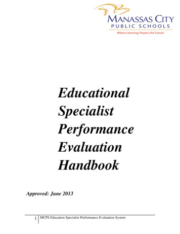 Educational Specialist Performance Evaluation Handbook
