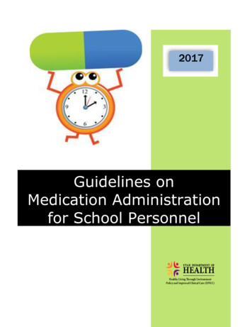 Guidelines On Medication Administration For School Personnel