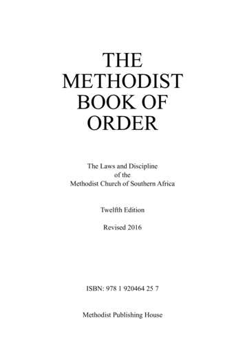THE METHODIST BOOK OF ORDER - MCSA