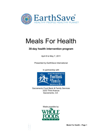 Meals For Health - EarthSave