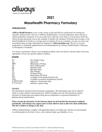 2021 MassHealth Pharmacy Formulary - MMIT