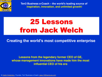 25 LESSONS FROM JACK WELCH (Ten3 Mini-course)
