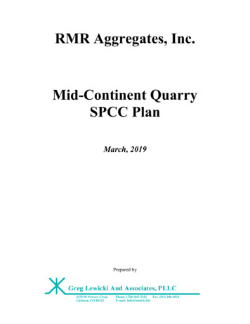 Mid-Continent Quarry SPCC Plan - Bureau Of Land Management